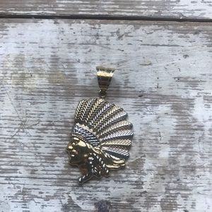 1/10th 10k gold Native American pendant charm